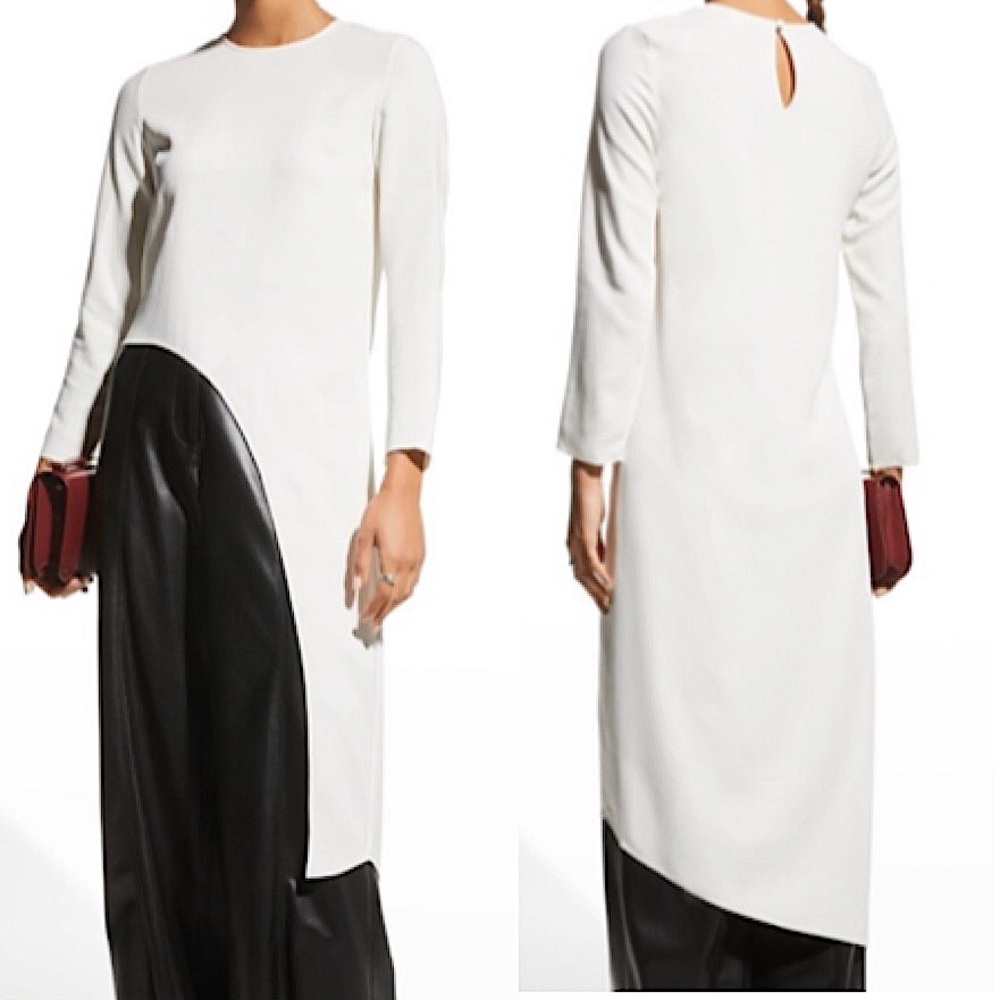 Veronica Beard White Long Sleeve Tunic Top. Very chic!